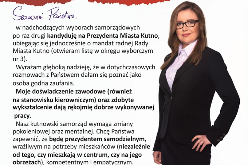 Ewa Rzymkowska Kandydatka na Prezydenta Kutna