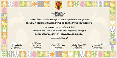 Wesołych świąt życzy Zarząd Województwa Łódzkiego