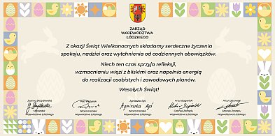 Wesołych świąt życzy Zarząd Województwa Łódzkiego
