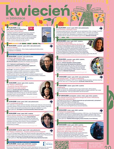 Kwiecień w bibliotece: Strefa Młodych, K. i D. Olbrychscy, Rok Wajdy