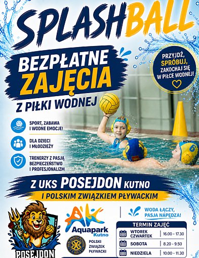 Zamiast smartfona – basen i piłka! Ruszyły bezpłatne treningi Splashball w Kutnie
