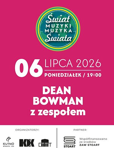 Dean Bowman z zespołem – Koncert w ramach XII Festiwalu Świat Muzyki Muzyka Świata