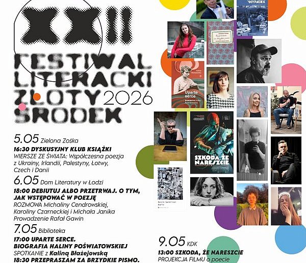 Festiwal Literacki Złoty Środek od środy. M. Świetlicki ponownie w Kutnie