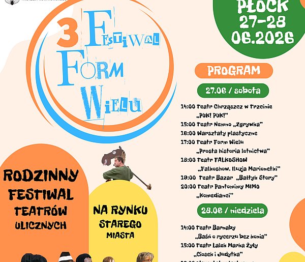 Festiwal Form Wielu. 26 - 27 czerwca plenerowe spektakle w Płocku