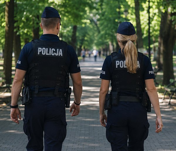 Piesze patrole w parku nad Ochnią: mężczyzna z narkotykami i dziecko bez kasku