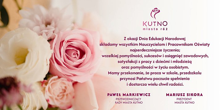 Życzenia Samorządu Miejskiego z okazji Dnia Edukacji Narodowej