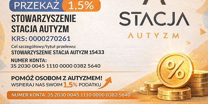 Razem dla Stacji Autyzm. Przekaż 1,5% kutnowskiemu stowarzyszeniu