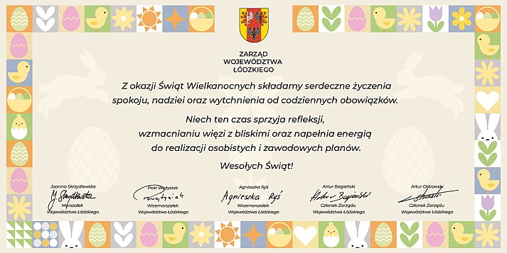Wesołych świąt życzy Zarząd Województwa Łódzkiego