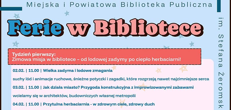 Trwają zapisy na Ferie w Bibliotece: zimowa misja, herbatki i wyplatanie