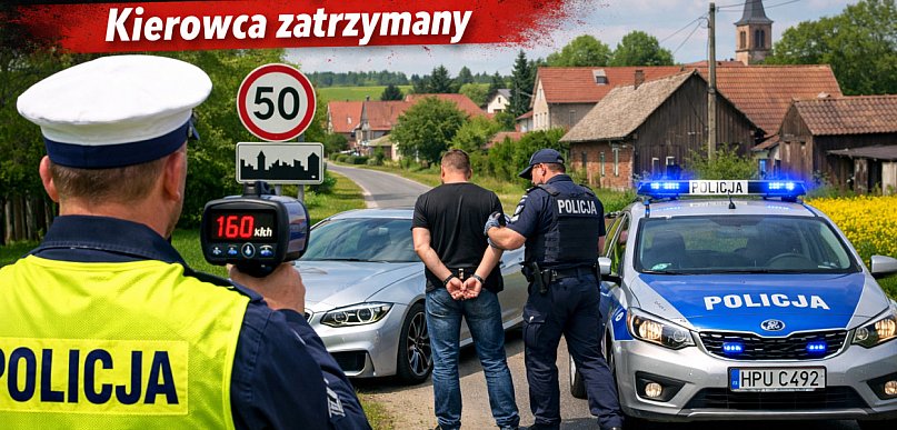 Pruł 160 km/h przez Nową Wieś! Bandyta drogowy zatrzymany