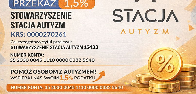 Razem dla Stacji Autyzm. Przekaż 1,5% kutnowskiemu stowarzyszeniu