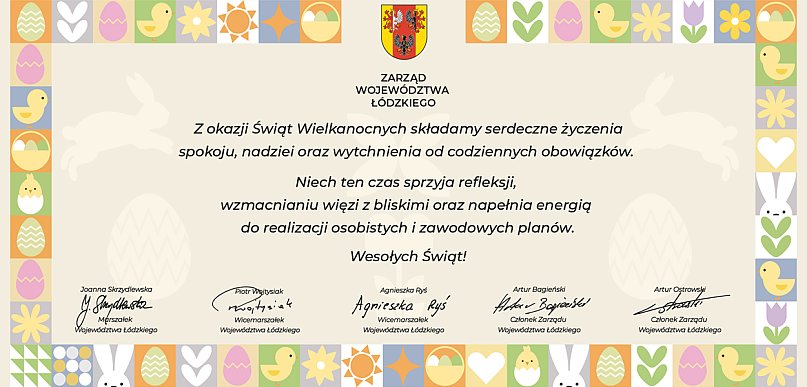 Wesołych świąt życzy Zarząd Województwa Łódzkiego