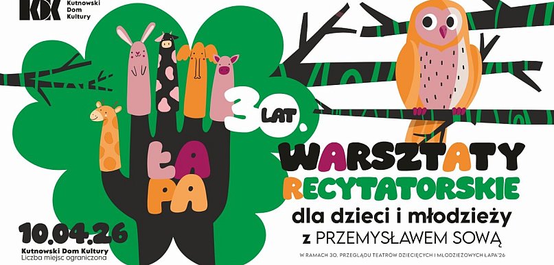 Warsztaty recytatorskie dla dzieci i młodzieży z Przemysławem Sową