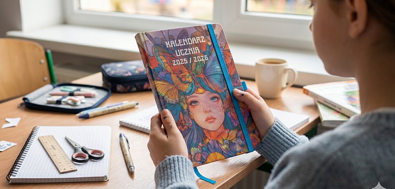 Przegląd trendów 2025/2026: Najmodniejsze okładki i wzory kalendarzy szkolnych w t
