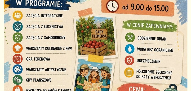 Od 6 lipca półkolonie Wakacji czas,wakacji moc w Centrum Kultury w Leszczynku