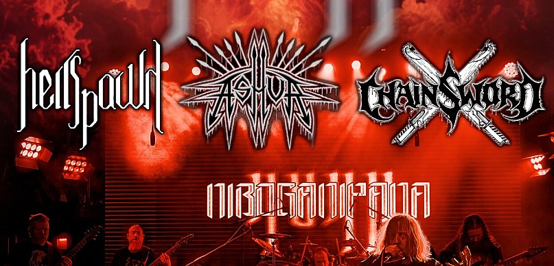 Metalowa sobota w Kutnie! NIBOGANIPANA, ASHUR, HELLSPAWN,  CHAINSWORD