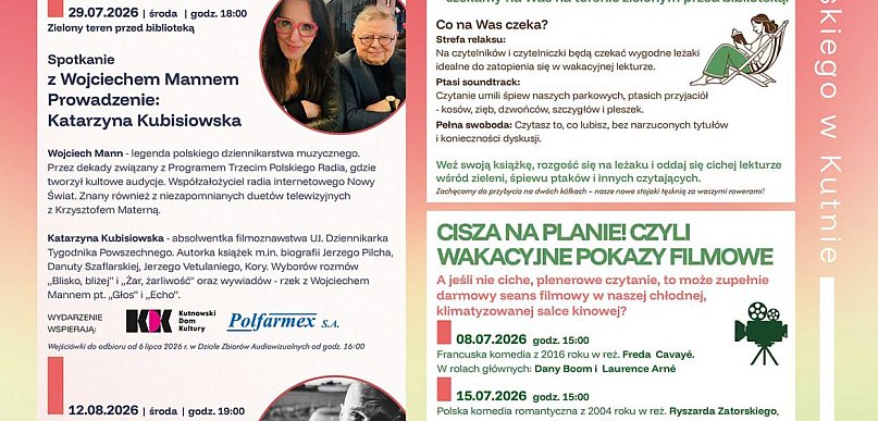 Spędzacie wakacje w Kutnie? Biblioteka zaprasza