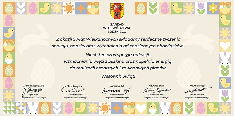 Wesołych świąt życzy Zarząd Województwa Łódzkiego