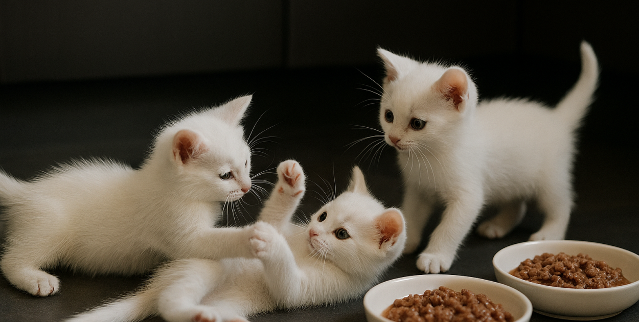 Czy mokra karma dla kota jest odpowiednia dla kociąt?