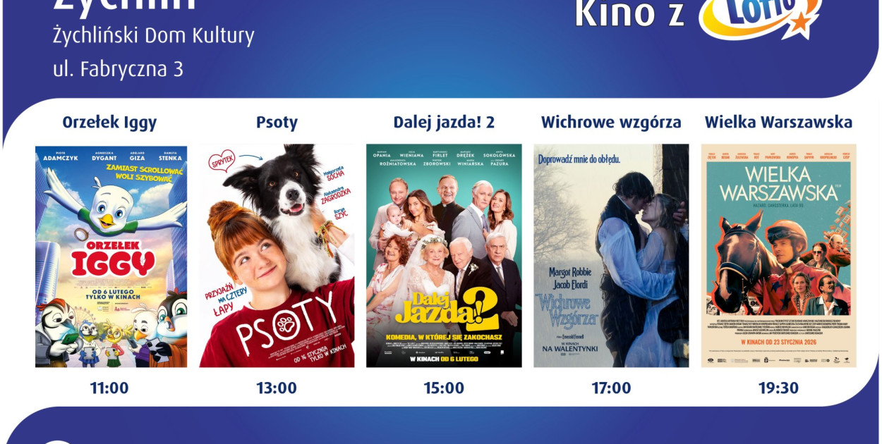 Kino Objazdowe z LOTTO w Żychlinie – 22 lutego!