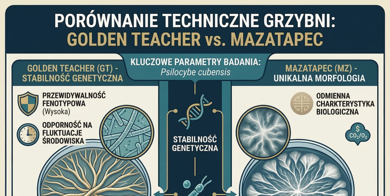 Analiza stabilności genetycznej odmian grzybni: Golden Teacher vs. Mazatapec
