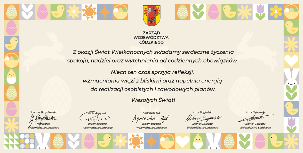 Wesołych świąt życzy Zarząd Województwa Łódzkiego